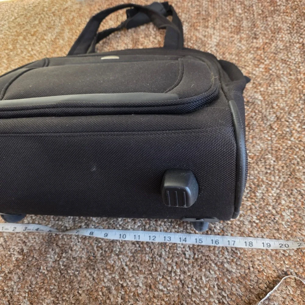 Samsonite Rolling Laptop Bag Black Nylon Briefcase